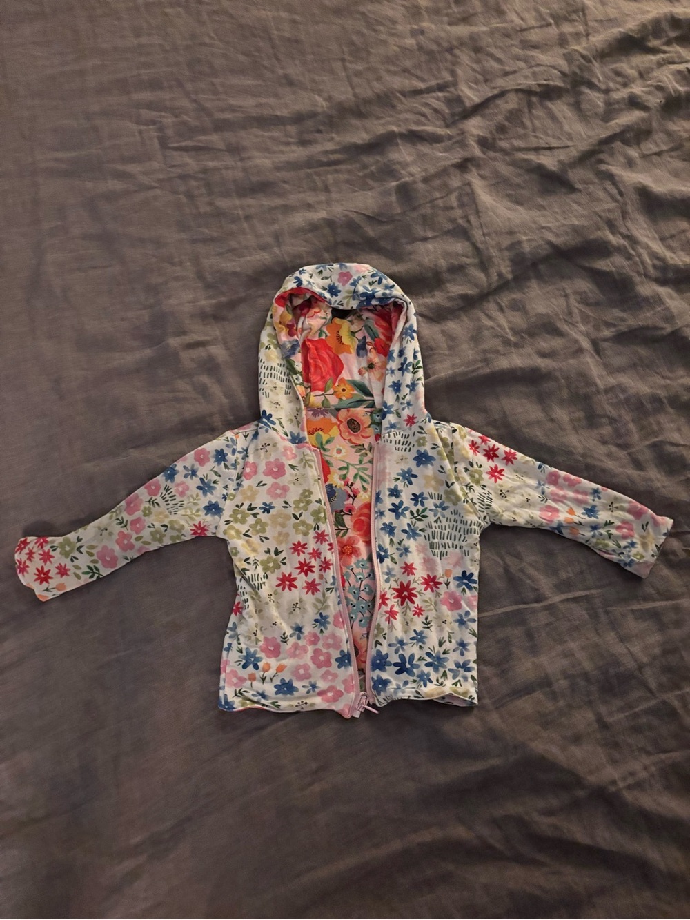 Posh Peanut Floral Hooded Jacket - Pink, Blue, Coral